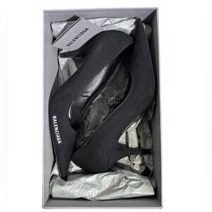 Balenciaga Knife Knit Pointed Toe Pumps Black Size 41